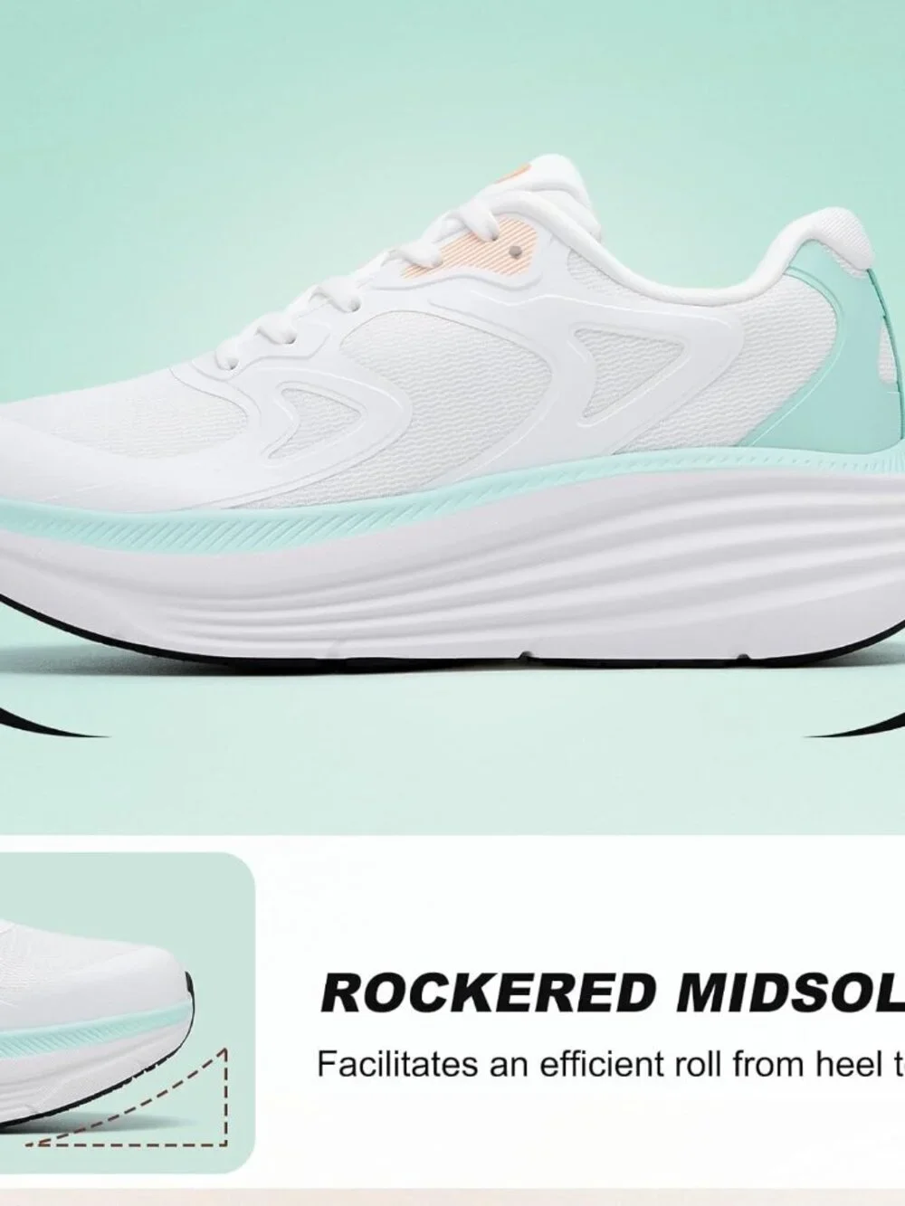 Women's White Aqua Fort Walking Shoes Tennis, Max Cushioning Running Sneakers